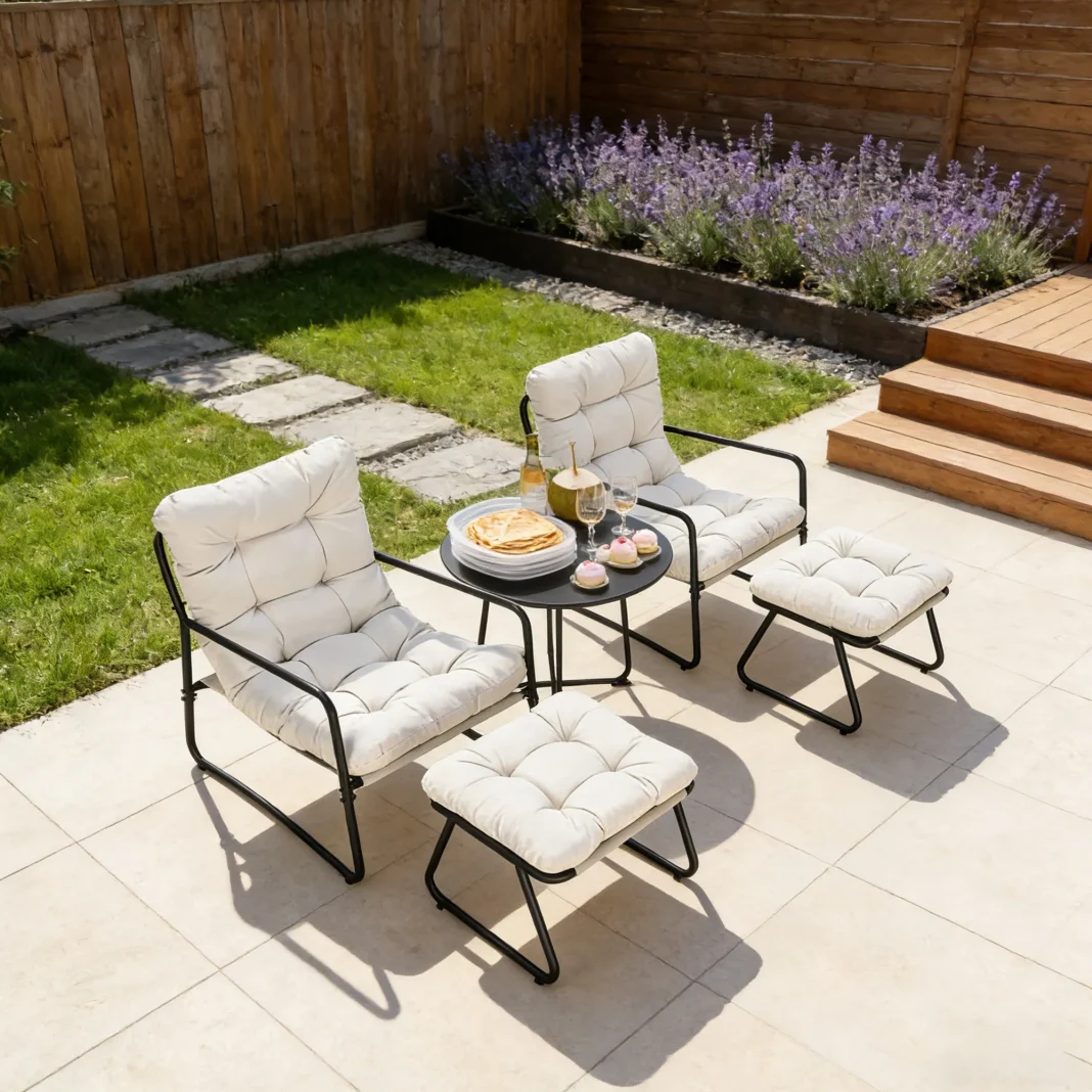 5-piece metal patio rocking chair set 